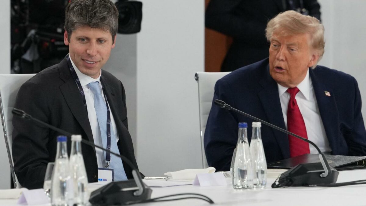 OpenAI CEO Sam Altman (left) with President Donald Trump in June.